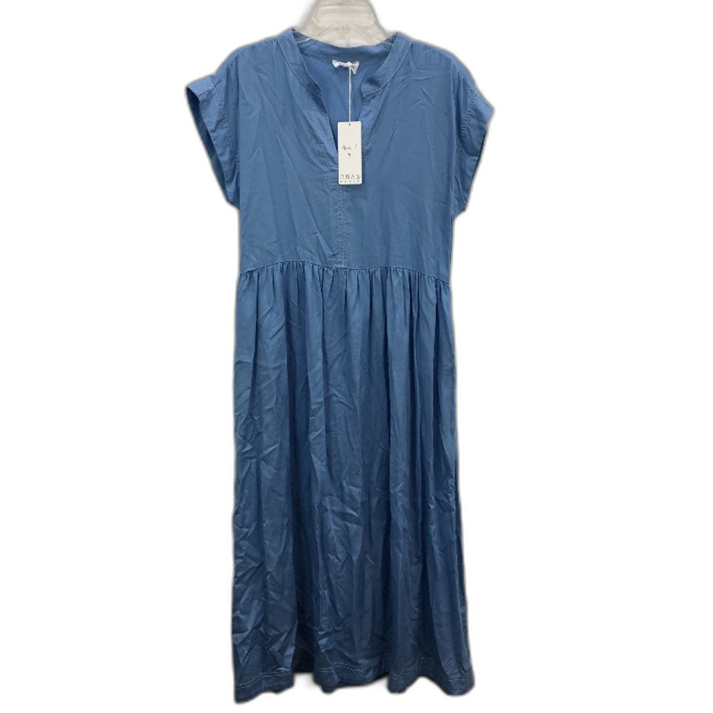 Grab Denim Marine Blue Longline Comfort Cool Dress W/ Pockets Ladies Size 10 NEW