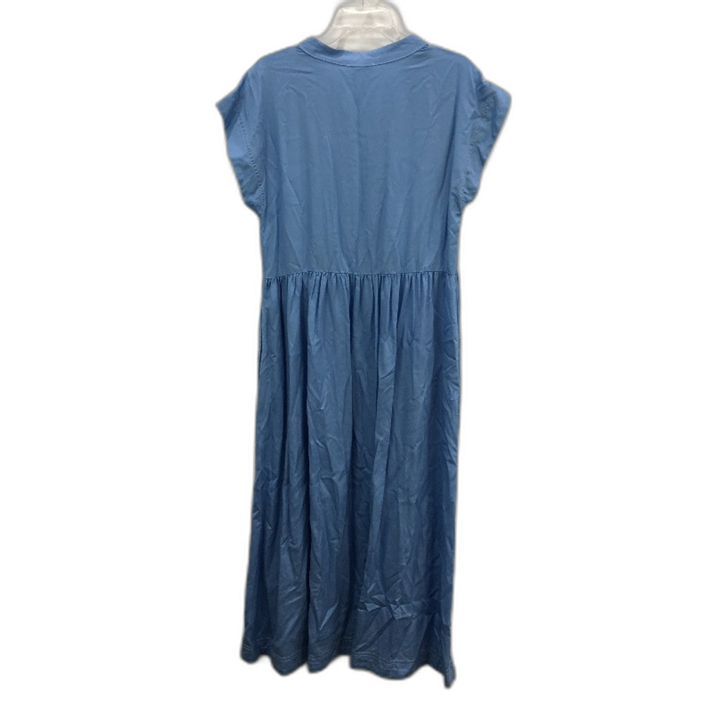 Grab Denim Marine Blue Longline Comfort Cool Dress W/ Pockets Ladies Size 10 NEW