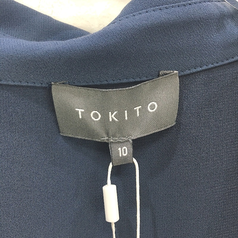 Tokito Russet Dreams Steel Blue Long Sleeve Tie Waist Dress Ladies Size 10 NEW