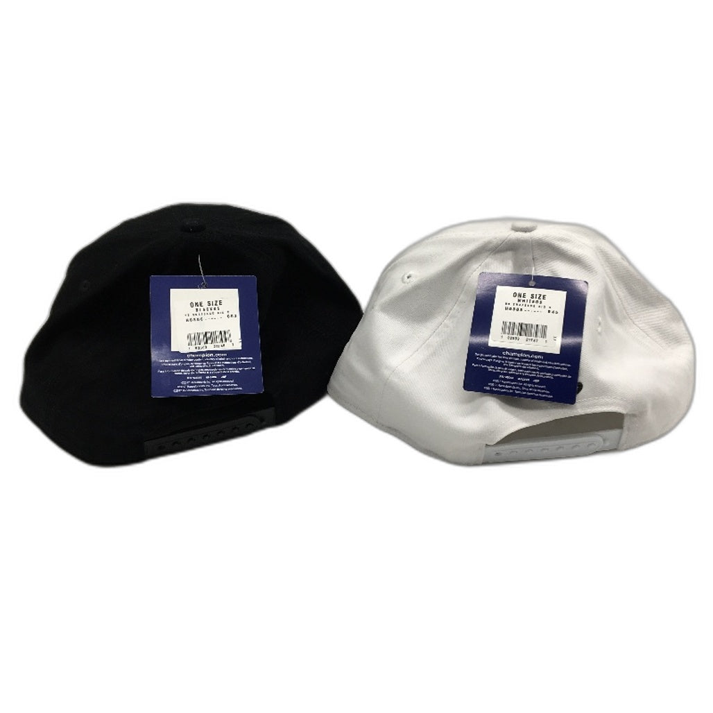 Champion 2 Pack White Black Embroidered Snapback Baseball Caps Unisex OSFM NEW