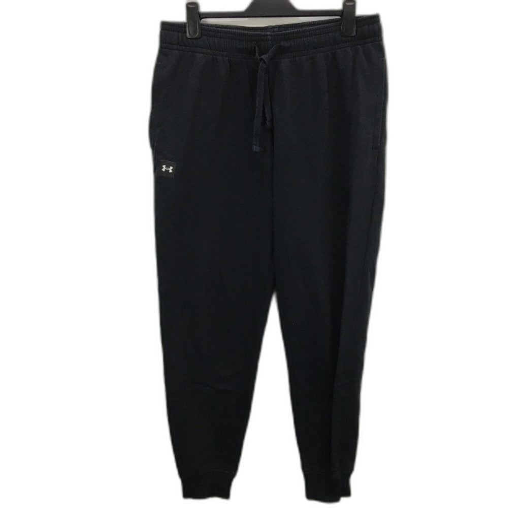 Under Armour Loose Fit Solid Black Drawstring Waist Trackpants Mens Size XL