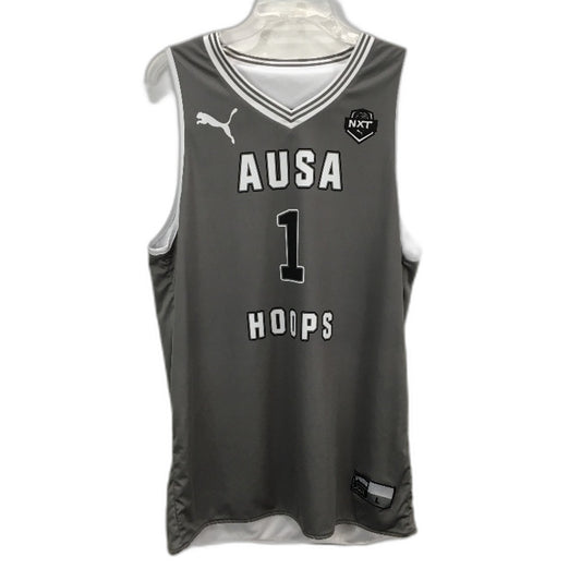 Puma Reversible AUSA 1 Hoops Grey Baketball Jersey Tank Mens Size Large