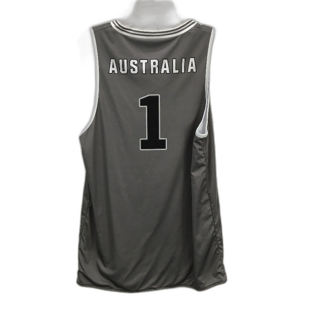 Puma Reversible AUSA 1 Hoops Grey Baketball Jersey Tank Mens Size Large