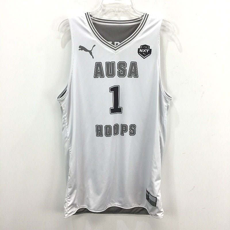 Puma Reversible AUSA 1 Hoops Grey Baketball Jersey Tank Mens Size Large