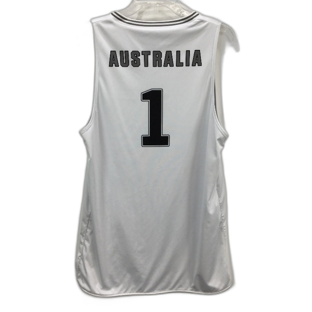 Puma Reversible AUSA 1 Hoops Grey Baketball Jersey Tank Mens Size Large