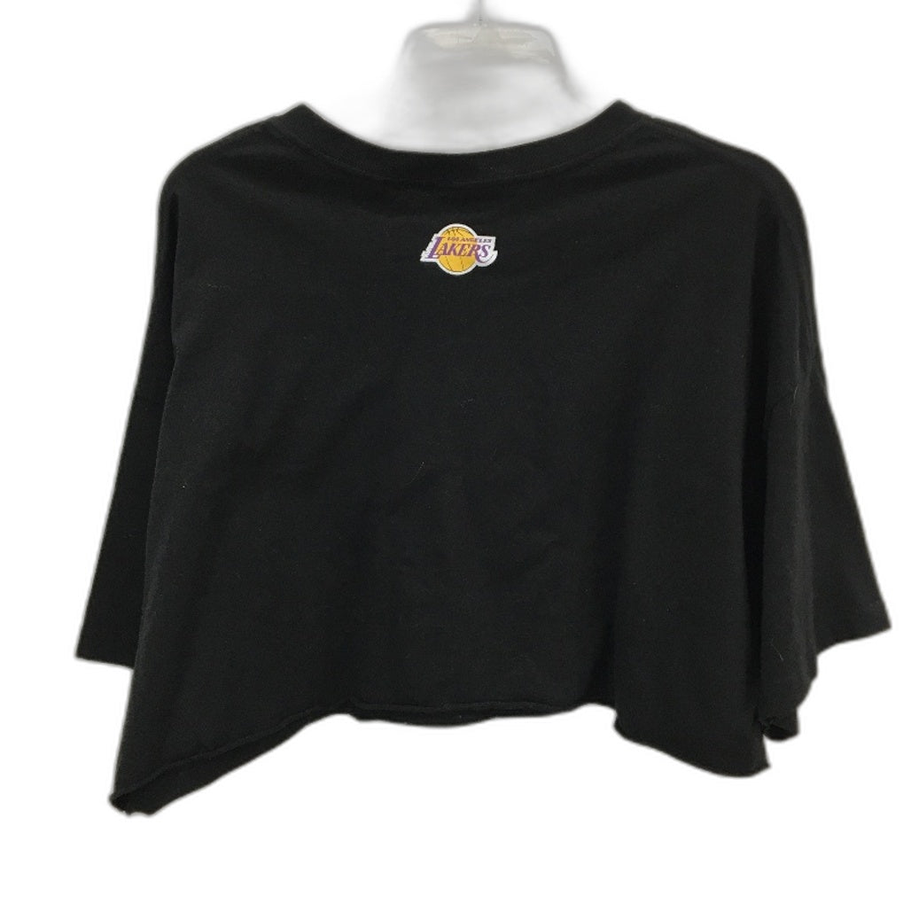 NBA Los Angeles Lakers Black Wide Fit Super Cropped Tee Ladies Size Medium