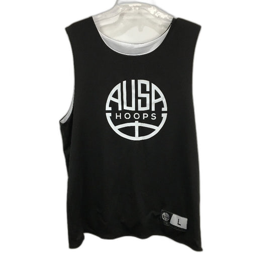 Ausa Hoops Reversible Black & White Mesh Baketball Jersey Tank Mens Size Large