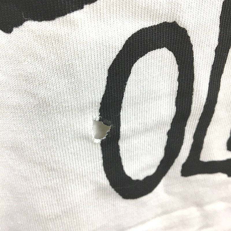 Stussy Large Print Old Skool Beige Crew Neck Classic T-Shirt Mens Size S NEW