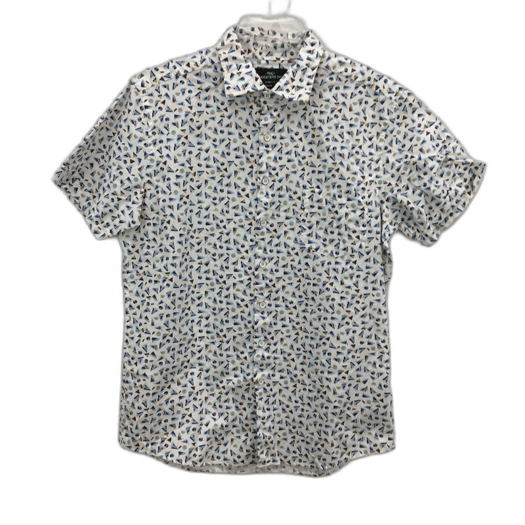 Rodd & Gunn White Sail Boat Motifs 100% Cotton Sports Fit S/Sleeve Shirt Size L