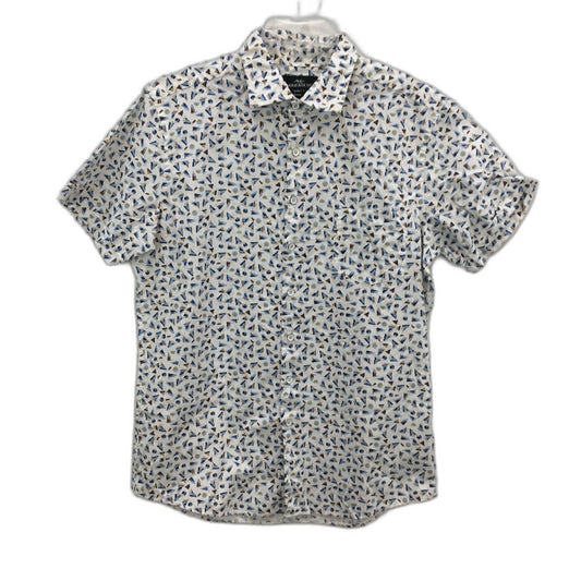 Rodd & Gunn White Sail Boat Motifs 100% Cotton Sports Fit S/Sleeve Shirt Size L
