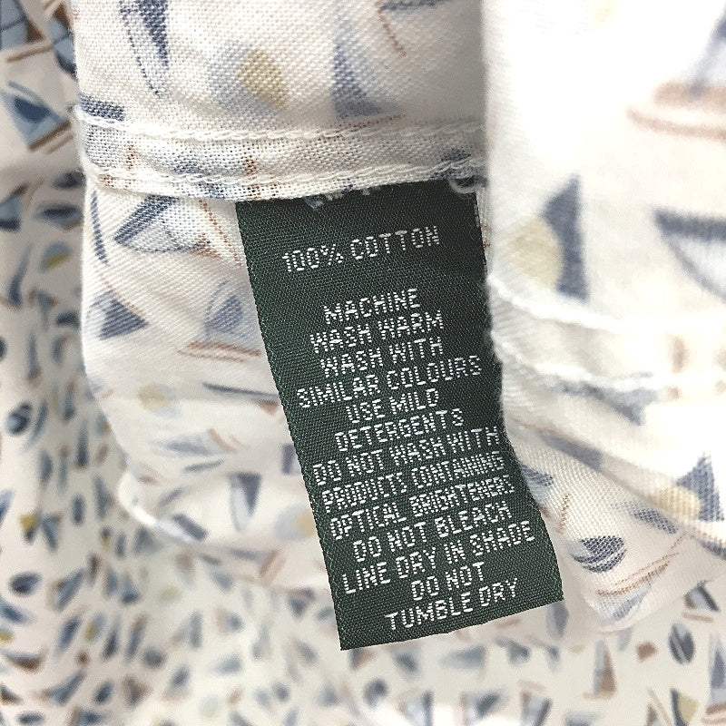 Rodd & Gunn White Sail Boat Motifs 100% Cotton Sports Fit S/Sleeve Shirt Size L