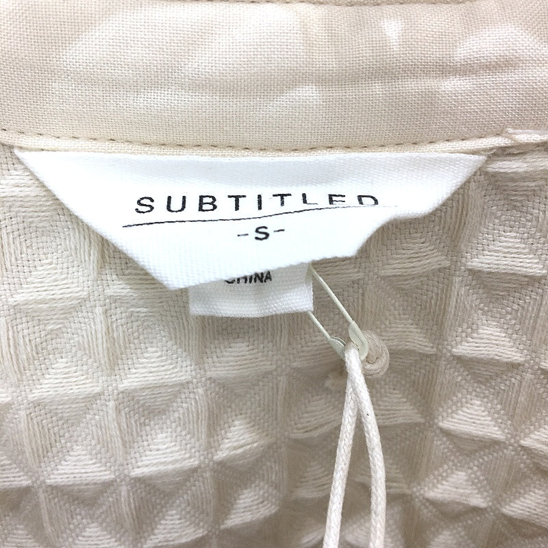 Subtitled Coconut Posey Oversized Cotton Blend Waffle L/Sleeve Shirt Size S NEW