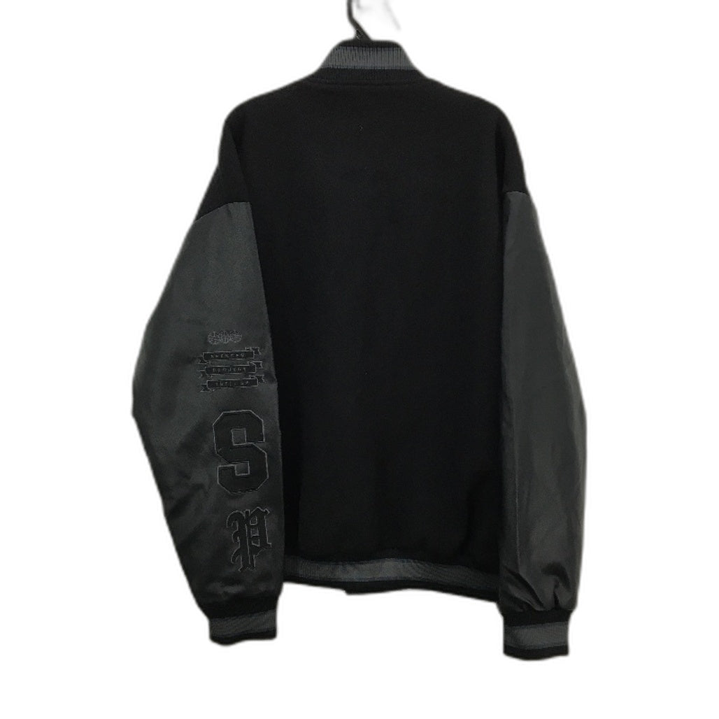 Spencer Project Solid Black Varsity University Style Jacket Size Small NEW