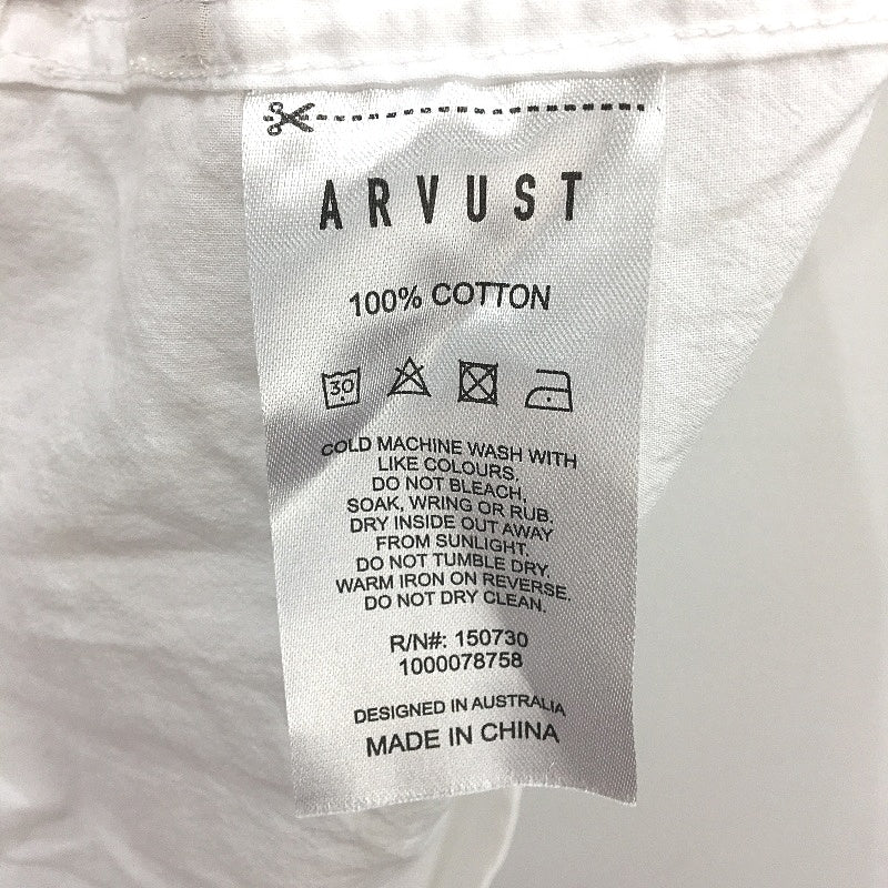 Arvust White 100% Cotton Super Light Casual Resort Short Sleeve Shirt Size M NEW