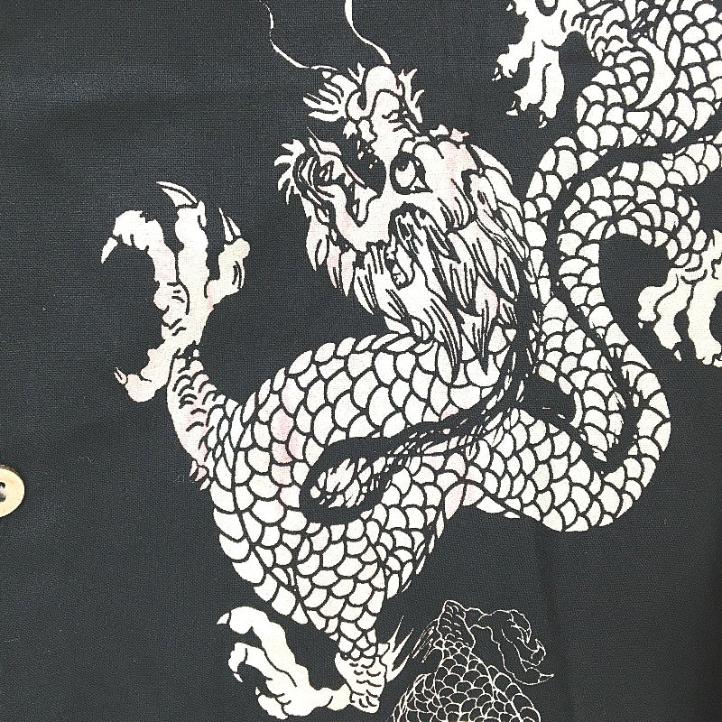 Insight Black Dragon Print Casual Resort Light Short Sleeve Shirt Size M NEW