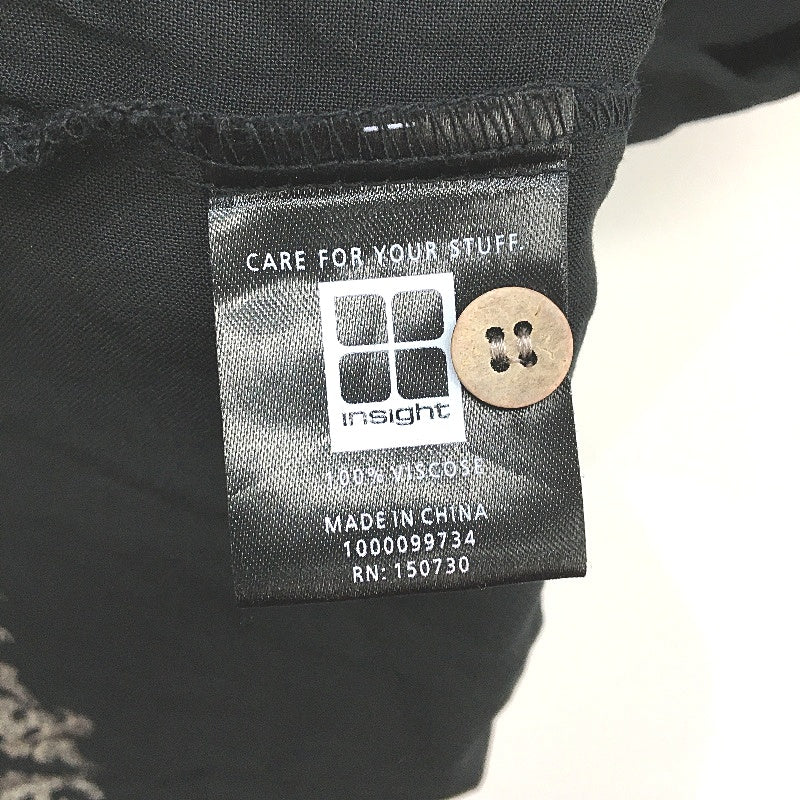 Insight Black Dragon Print Casual Resort Light Short Sleeve Shirt Size M NEW