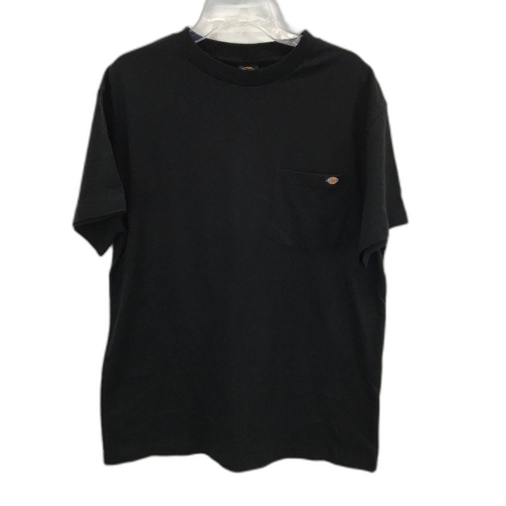 Dickies 100% Cotton Solid Black Classic Style Front Pocket T-Shirt Size S NEW