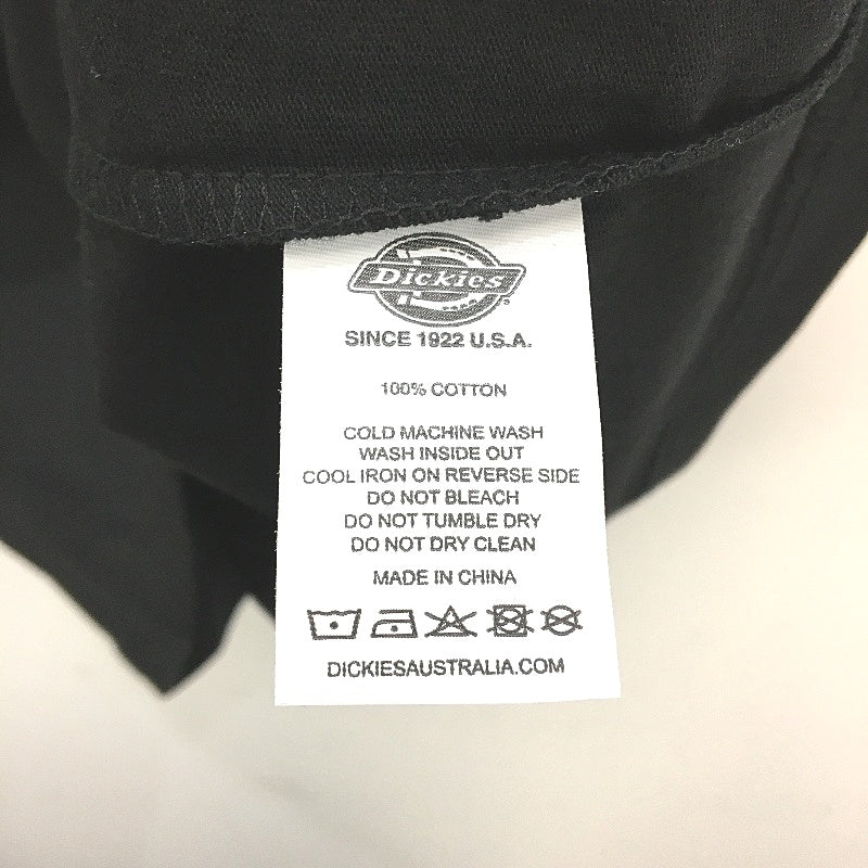 Dickies 100% Cotton Solid Black Classic Style Front Pocket T-Shirt Size S NEW