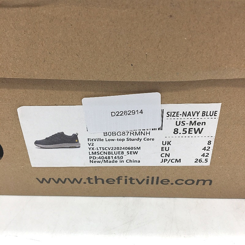 Fitville Navy Low Top Sturdy Core Leather Look Sneakers Mens Size US 8.5 NEW