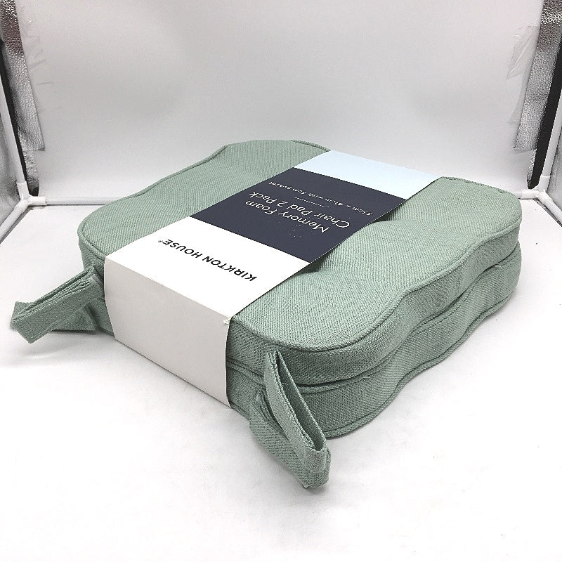 Kirkton House 2Pk Indoor Memory Foam Mint Green Chair Pad 43x 41cm NEW