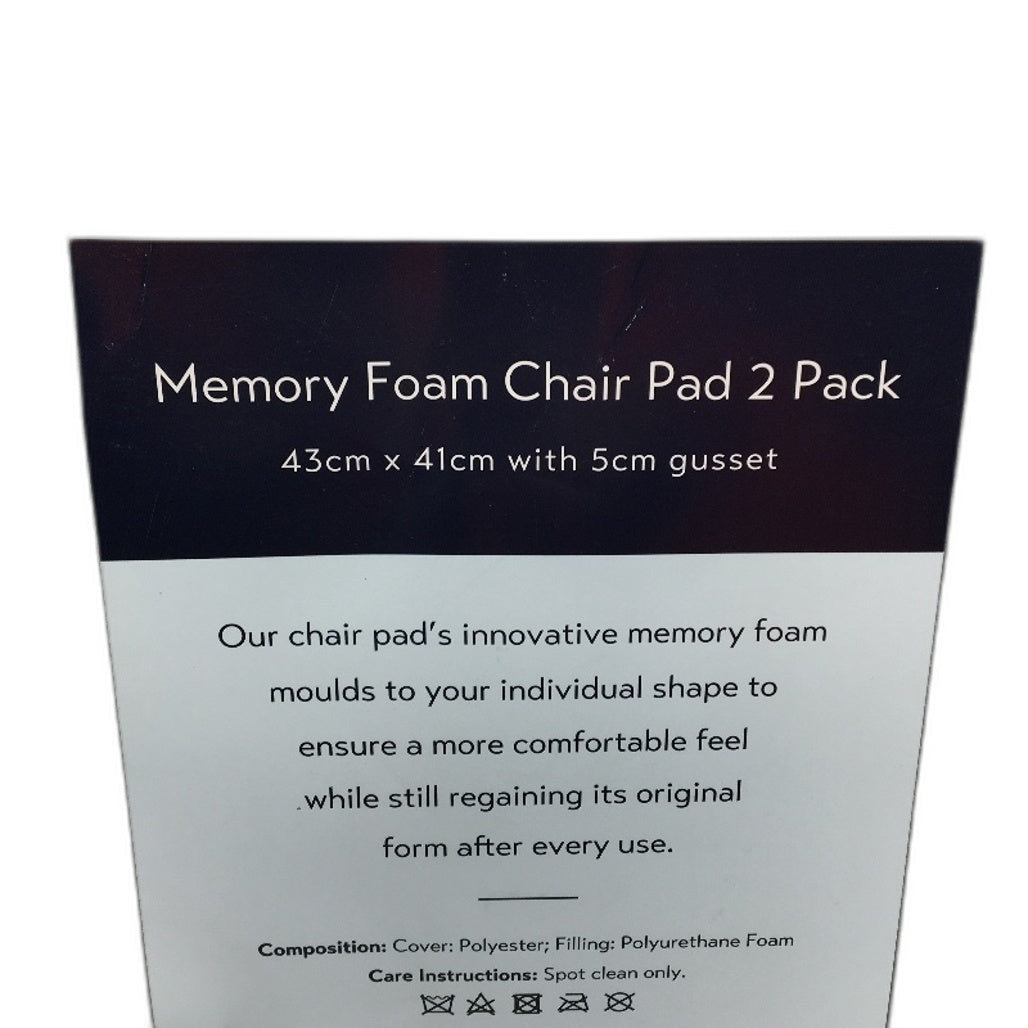 Kirkton House 2Pk Indoor Memory Foam Mint Green Chair Pad 43x 41cm NEW
