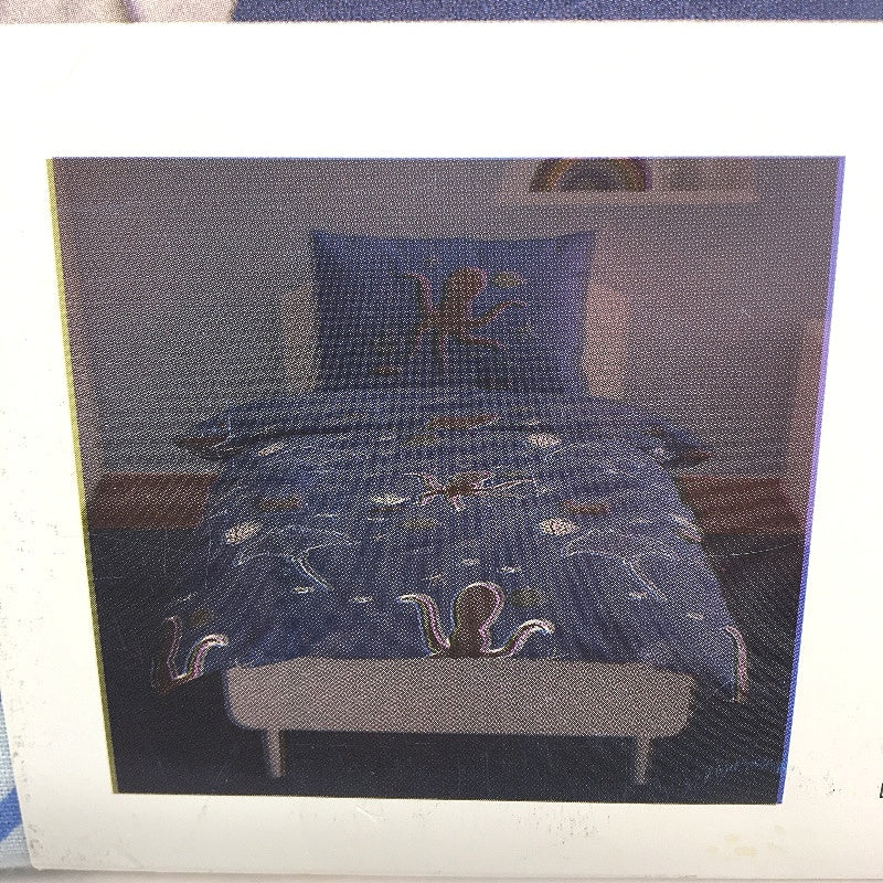 Kirkton House 100% Cotton Blue Glow In The Dark Quilt Cover Set SINGLE Bed NEW