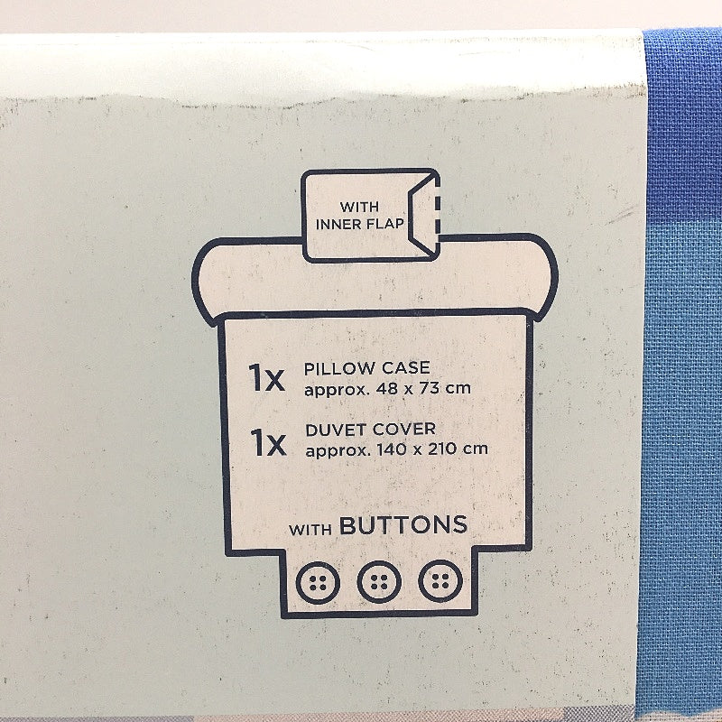 Kirkton House 100% Cotton Blue Glow In The Dark Quilt Cover Set SINGLE Bed NEW