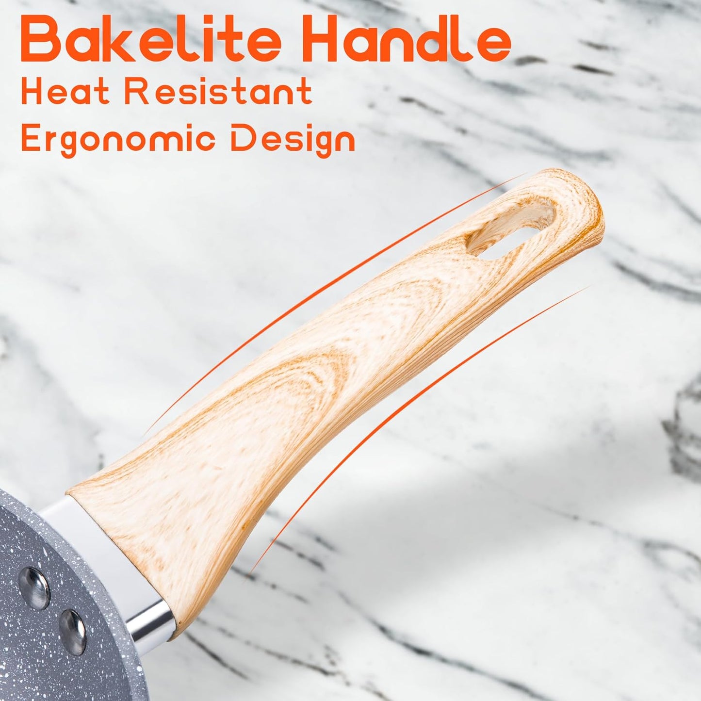 Only Home Non Stick Ceramic 20cm Bakelite Handle Frying Omelet Skillet Pan NEW