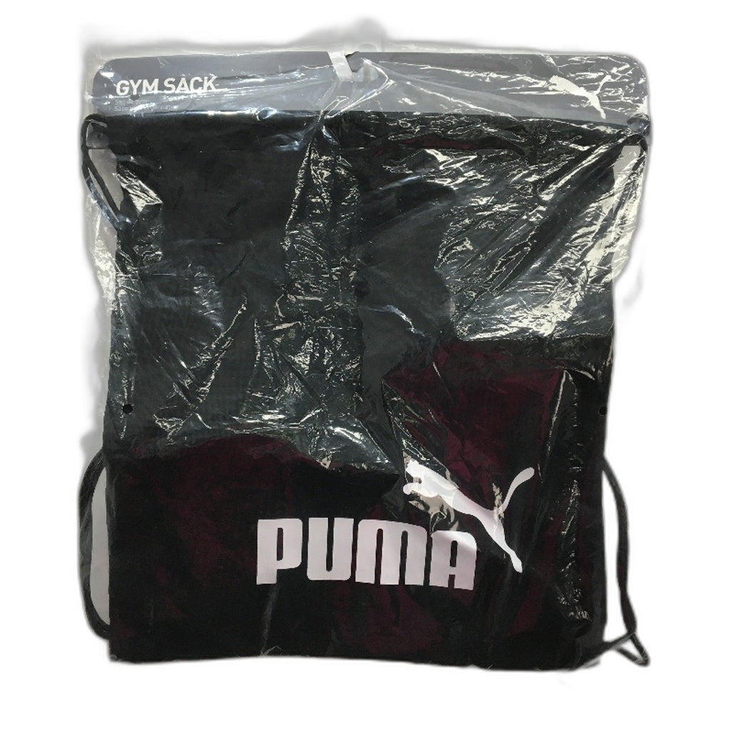 Puma Sports Multi Use 14L Black Large White Logo Phase Gym Sack OSFA NEW