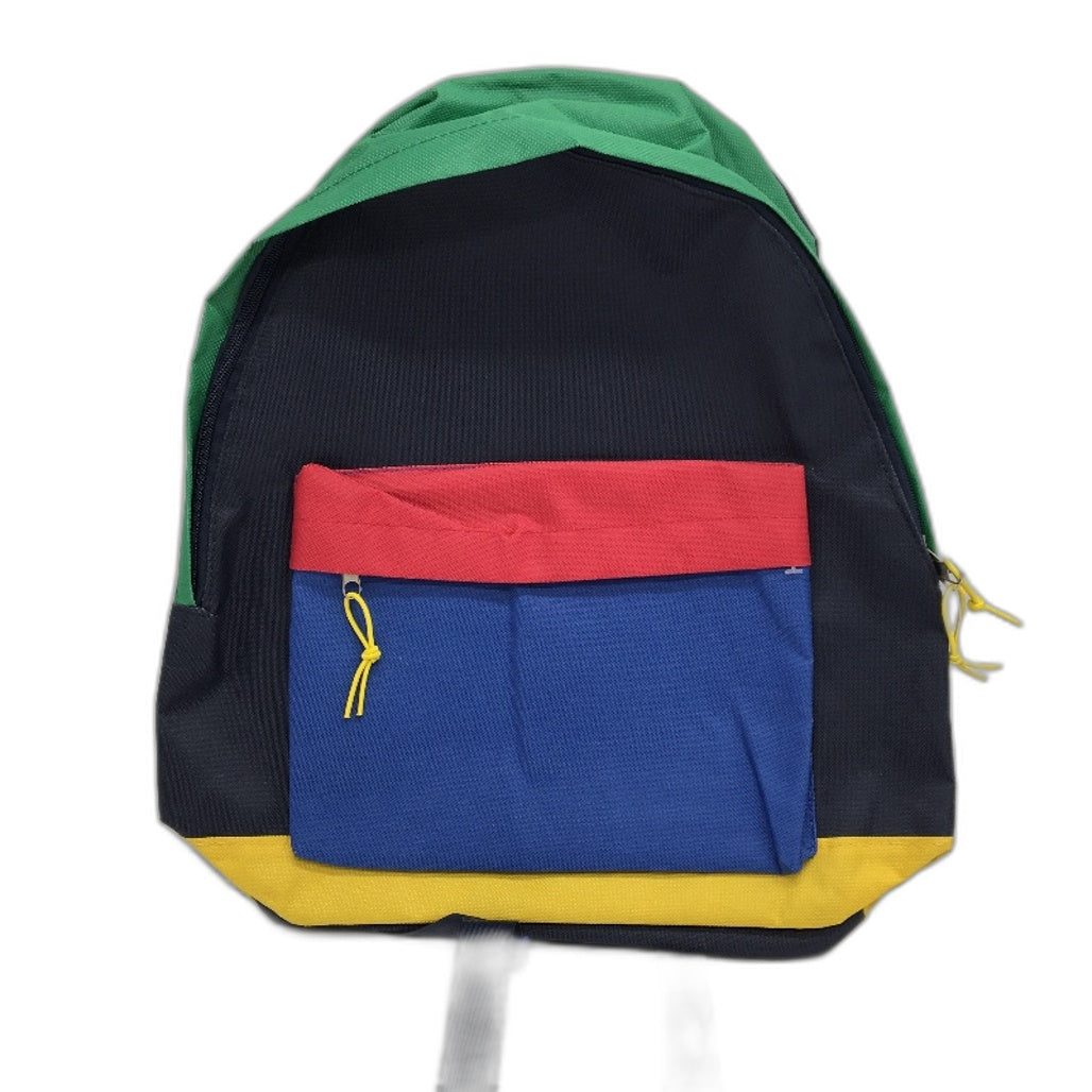 Navy Green Red & Yellow 14.5L Junior Classic Lightweight Backpack 40cm NEW