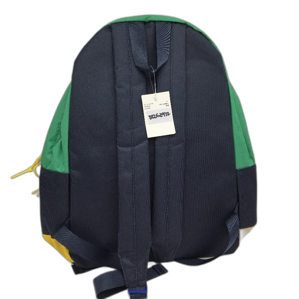 Navy Green Red & Yellow 14.5L Junior Classic Lightweight Backpack 40cm NEW
