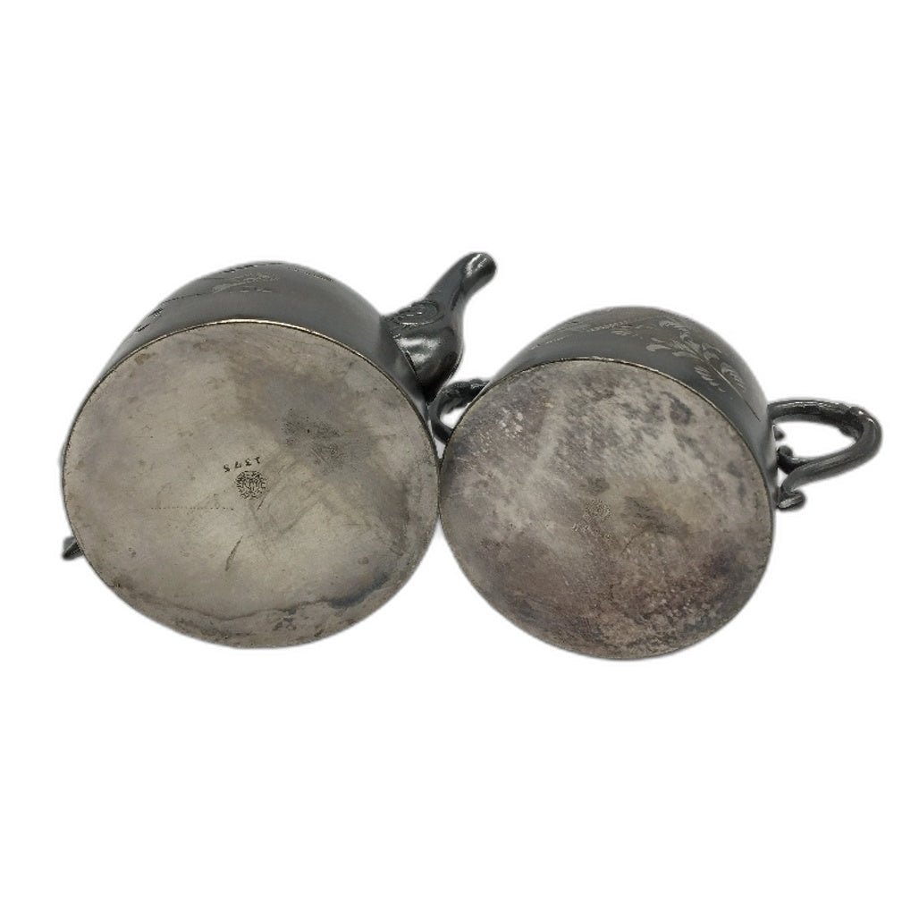 ANTIQUE Eagles P Company Small Silver Plated Teapot & Sugar Bowel Set