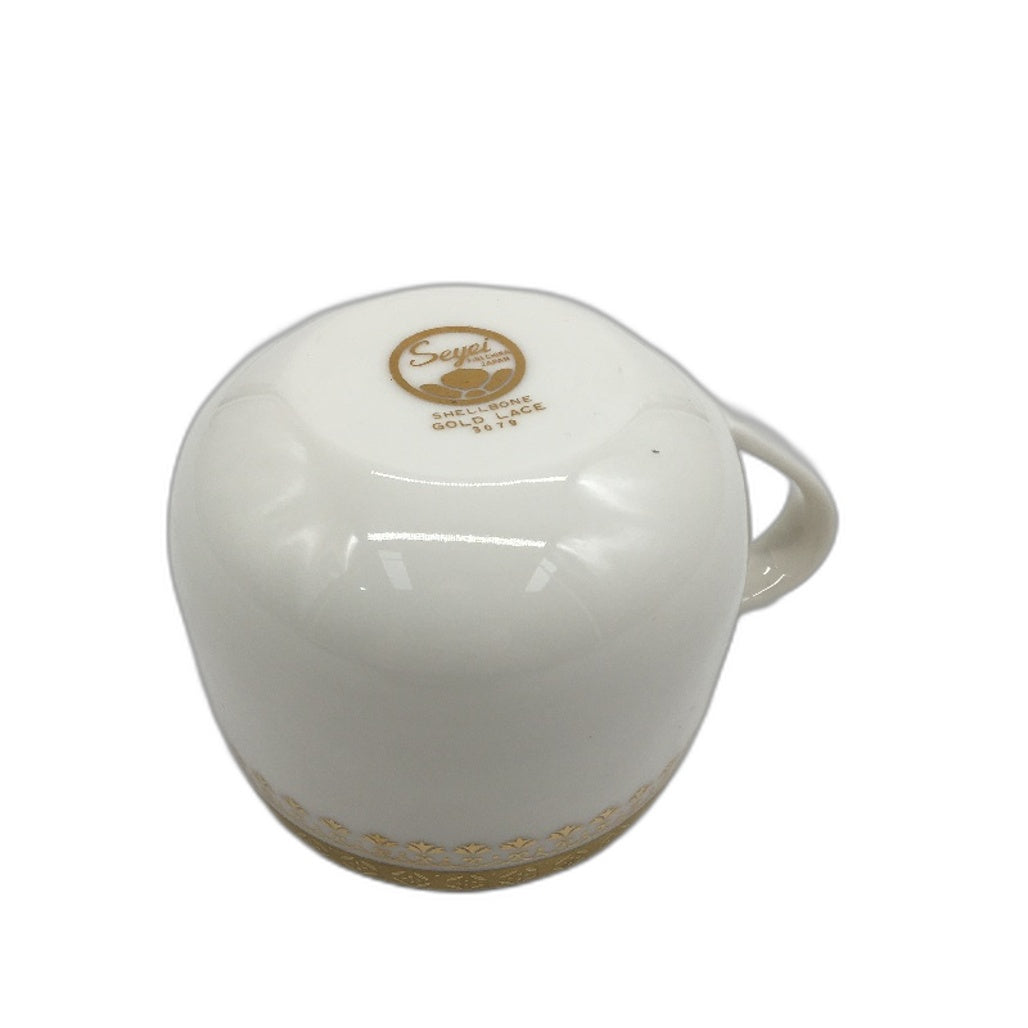 VINTAGE 12 Piece Seyei Shellbone Gold Lace Fine China Cup Set Made In Japan