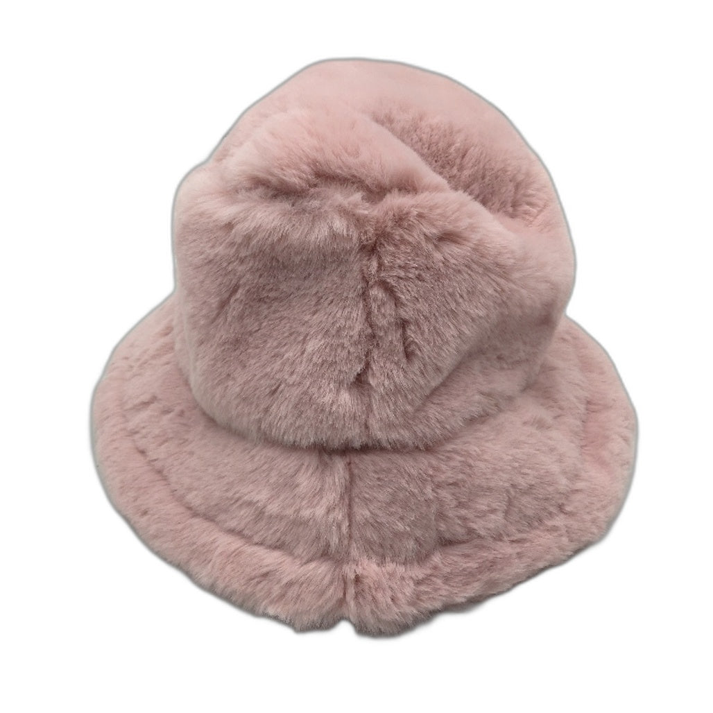 Insight Fuzzy Bucket Hat Warm Soft Fluffy Pink Adjustable Womens One Size NEW