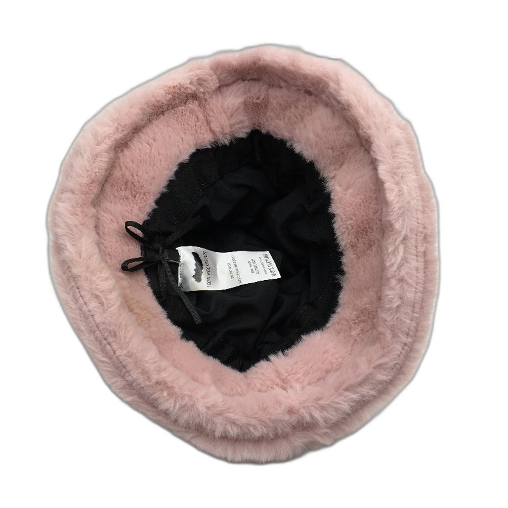 Insight Fuzzy Bucket Hat Warm Soft Fluffy Pink Adjustable Womens One Size NEW
