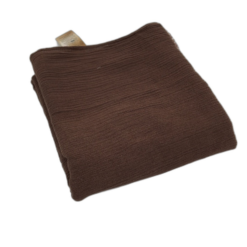 Subtitled Textured Cotton Woven Short Scarf Multifunctional One Size Brown NEW