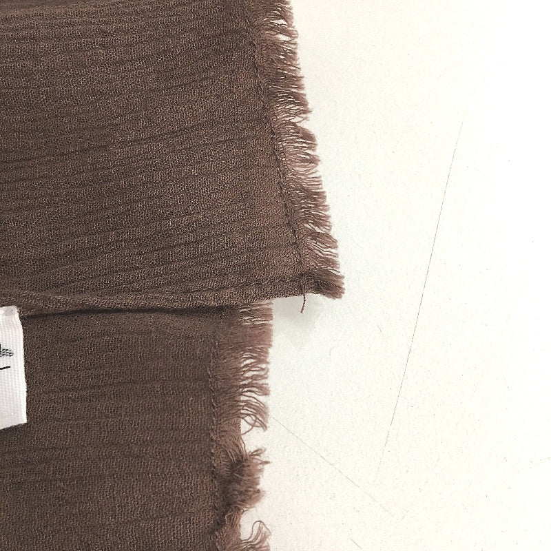 Subtitled Textured Cotton Woven Short Scarf Multifunctional One Size Brown NEW