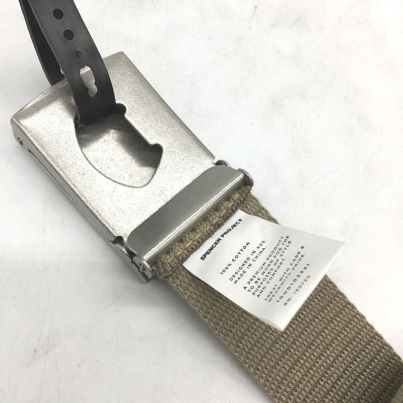 Spencer Project Lightspeed Canvas Cotton Woven Belt L120CM Mens Grey NEW