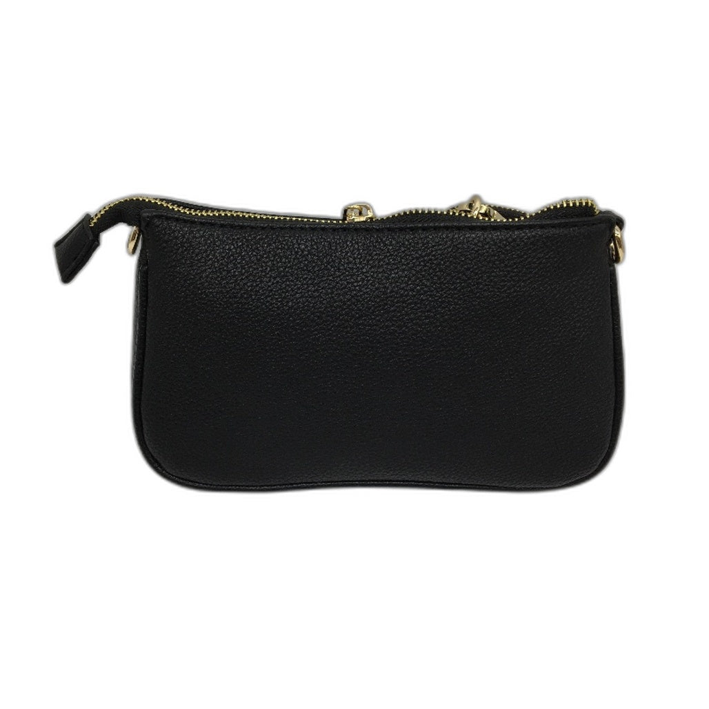 PETA & JAIN Black Small Shoulder Bag With Crossbody Strap & Mini Pouch NEW