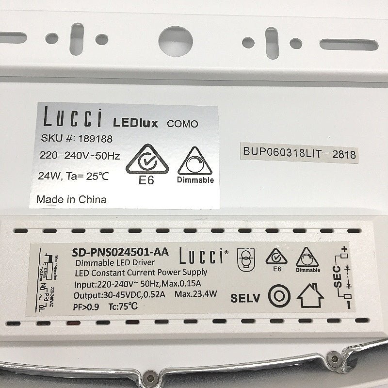 Lucci LEDlux Como Dimmable LED Flush Mount 24W 1700 Lumens 3000K Warm White NEW