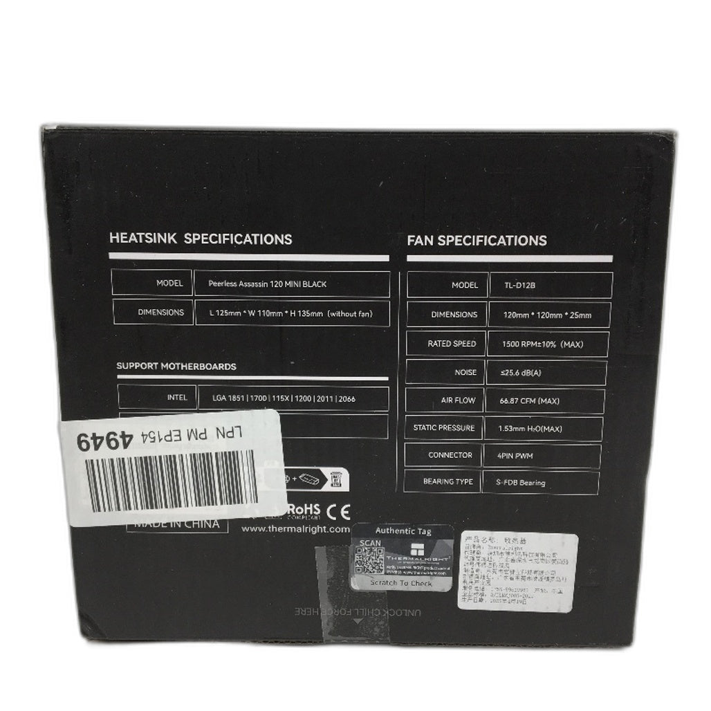 Thermalright Peerless Assassin 120 Mini Black Premium CPU Air Cooler 135MM NEW