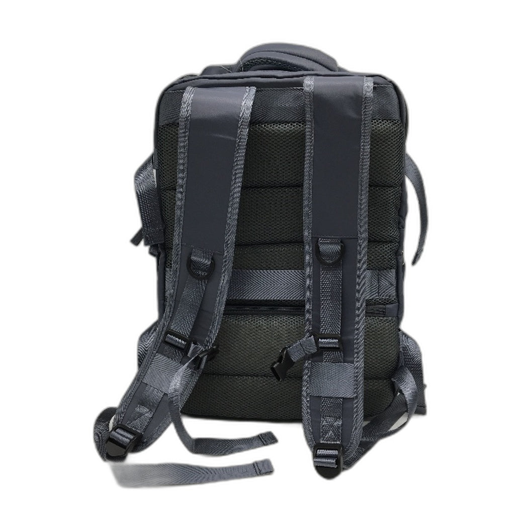 Large Capacity Expandable Carry On Travel Backpack Weekend Trip Bag Grey NEW