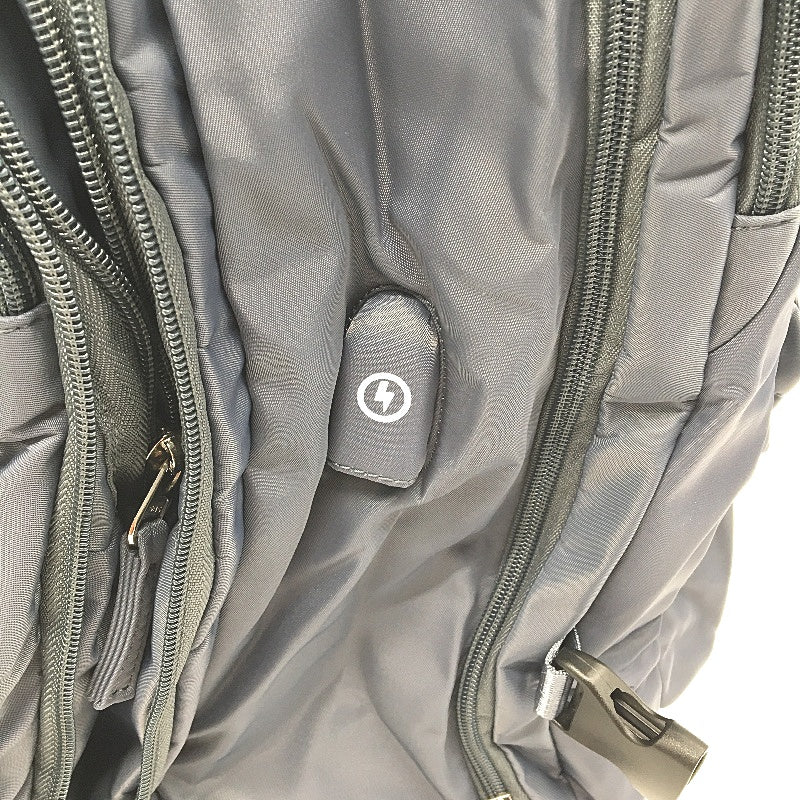 Large Capacity Expandable Carry On Travel Backpack Weekend Trip Bag Grey NEW