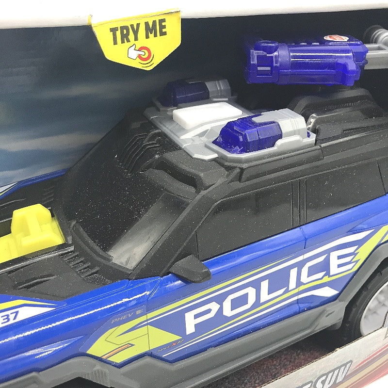 Dickie Toys Police SUV Large Toy Car With Light And Sound Disc Shooter NEW