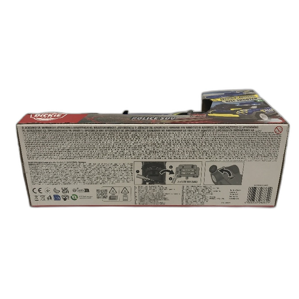 Dickie Toys Police SUV Large Toy Car With Light And Sound Disc Shooter NEW