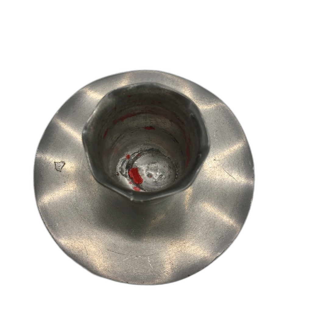 VINTAGE Made In Holland Pewter Style Ornate Swirl Metal 2 Candle Stick Holder