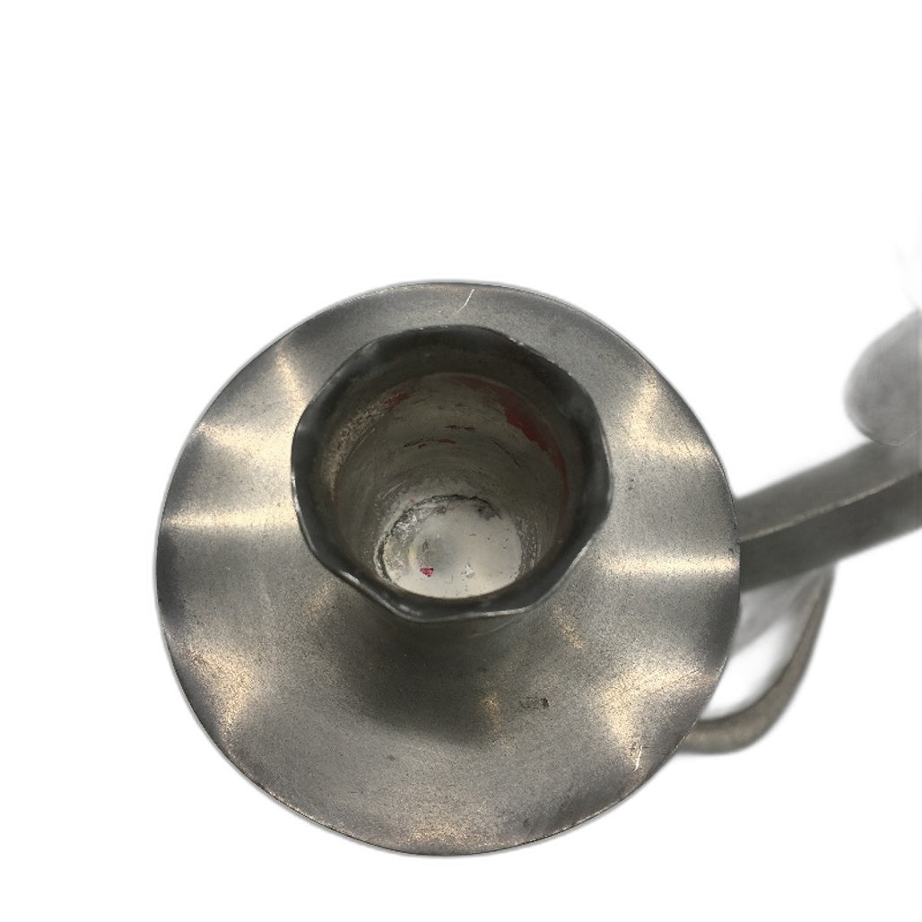 VINTAGE Made In Holland Pewter Style Ornate Swirl Metal 2 Candle Stick Holder