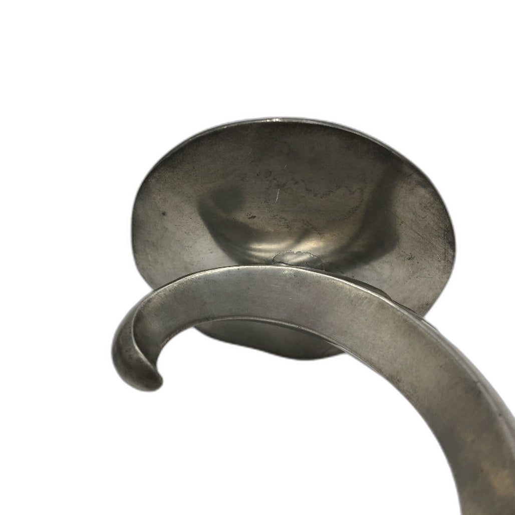 VINTAGE Made In Holland Pewter Style Ornate Swirl Metal 2 Candle Stick Holder