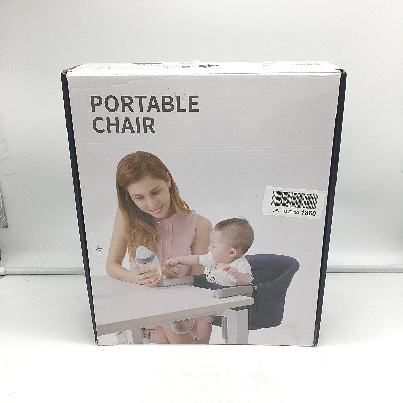 Hook-On Baby Feeding High Chair Portable Blue Dinosaur Pattern With Carry Bag