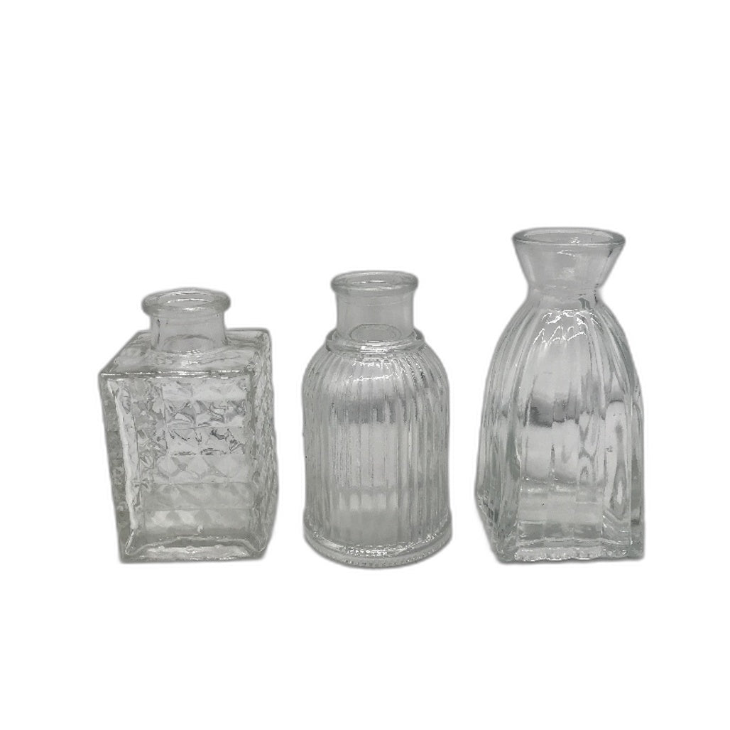12 Pcs Glass Bud Vases Small Clear Mini Vase Set Home Table Decor